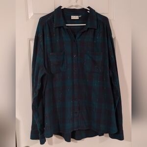 Wonderly Green, Black & Gold  Plaid Flannel Shirt